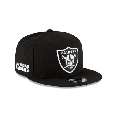 Black Las Vegas Raiders Hat - New Era NFL Logo Mix 9FIFTY Snapback Caps USA1096437